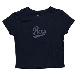 Roxy Girls Kids Youth T-Shirt 8-14 Script Logo Crewneck Short Sleeve Tee Black